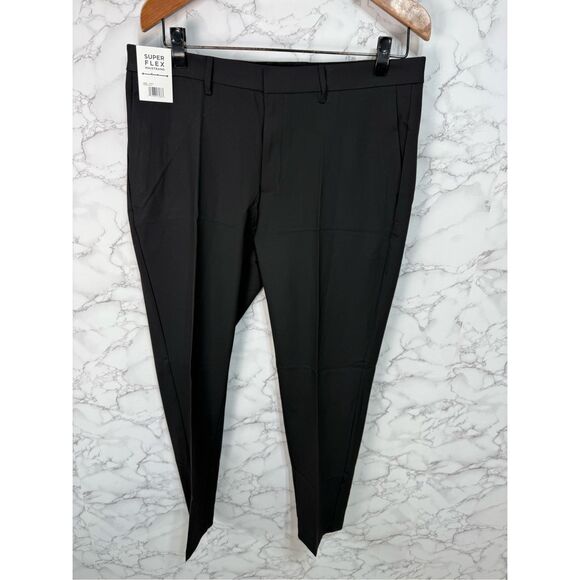 Haggar Men’s Dress Pants sz 36X29 Flat Front Black NEW # G357 - Picture 1 of 8